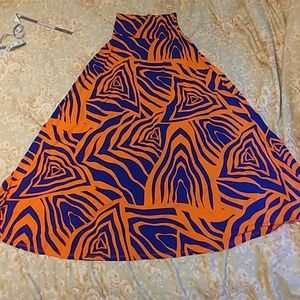 Lularoe maxi skirt extra small XS orange and blue